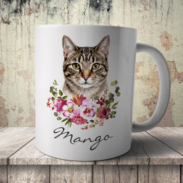Taza De Café Gato Tabby de Acuarela (Subido por el creador)