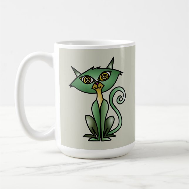 Taza De Café Gato Tirar Mug - Regalo con tema de gato (Izquierda)