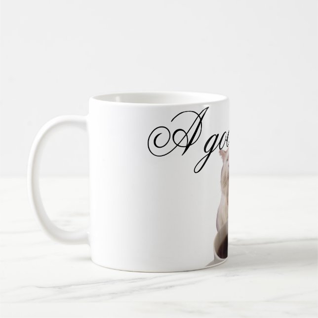 Taza De Café Gato tomando cafe  (Izquierda)
