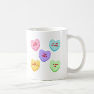 Taza De Café Gato Valentine Candy Hearts Mug