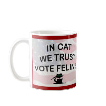 Gato votado con bandera estadounidense