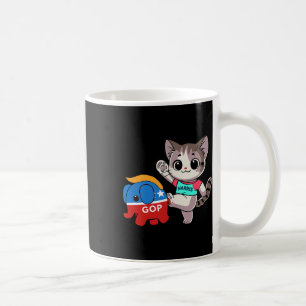 Taza De Café Gato vs. elefante fantasma - Kamala Harris - Anti 
