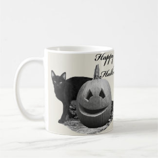 Taza De Café Gato y calabaza Feliz Halloween