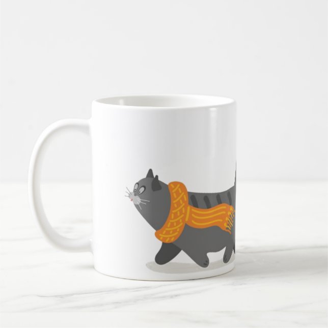 Taza De Café Gato y calabazas otoñales (Izquierda)