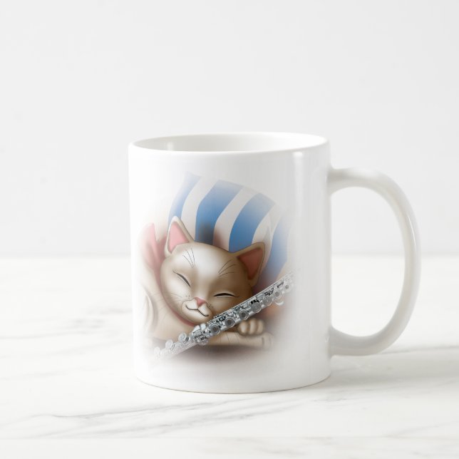 Taza De Café gato y flauta (Derecha)