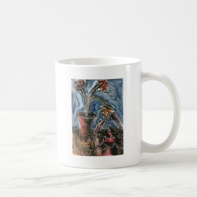 Taza De Café Gato y flor (Derecha)