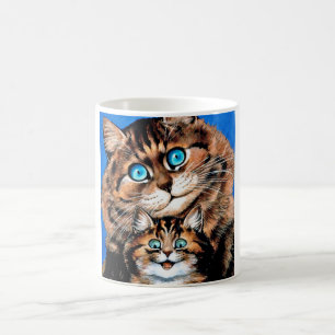 Taza De Café Gato y gatito divertidos, Louis Wain