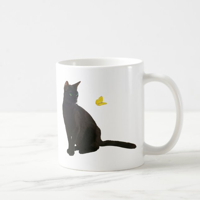 Taza De Café Gato y mariposa de Bombay (Derecha)