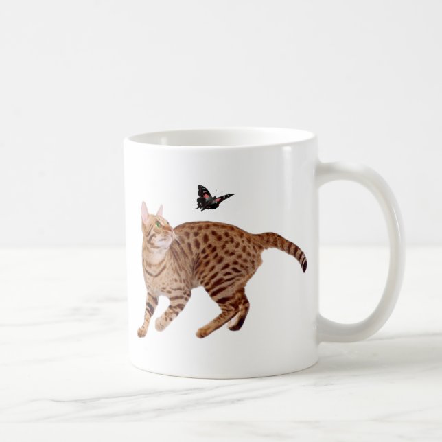 Taza De Café Gato y mariposa de Ocicat (Derecha)