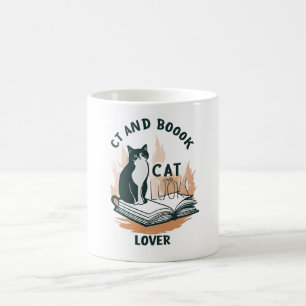 Taza De Café Gato y peluca de los libros