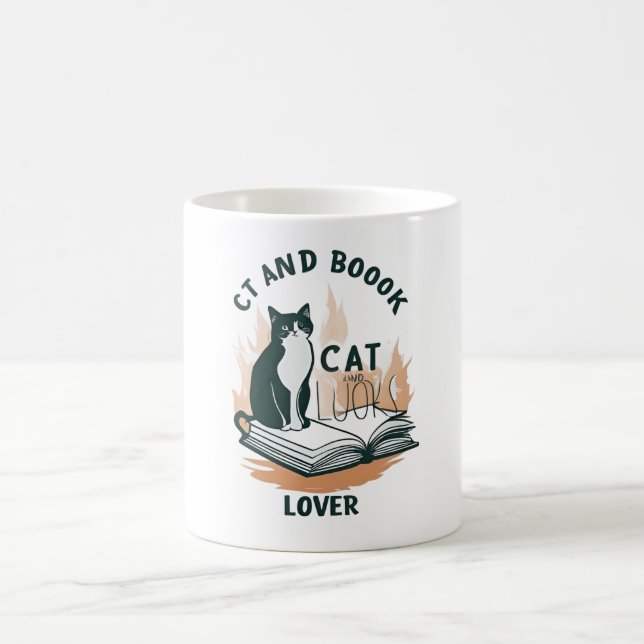Taza De Café Gato y peluca de los libros (Centro)