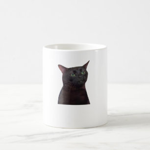 Taza De Café Gato zumbido, gato negro, meme zumbado
