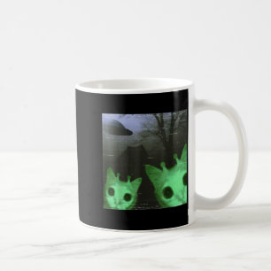 Taza De Café Gatos alienígenas OVNIs divertidos Meme de gato es