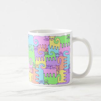 Taza De Café Gatos "arco iris del rompecabezas mullido "