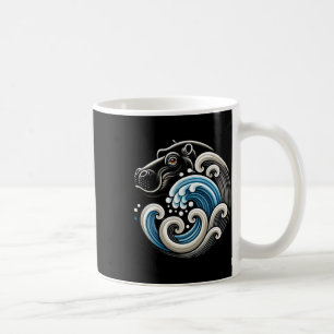 Taza De Café Gatos Azules Ola Graciosa Ola Azul De Moo Deng Cut