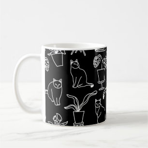 Taza De Café Gatos blancos en negro
