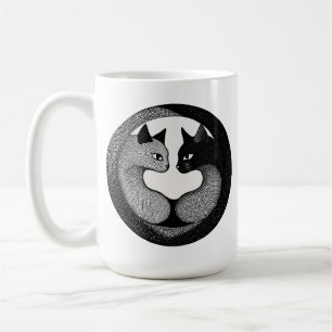 Taza De Café Gatos blancos y negros