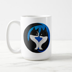 Taza De Café Gatos blancos y negros