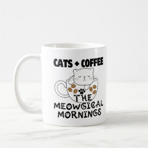 Taza De Café Gatos + Café = Mañana meowgical.w