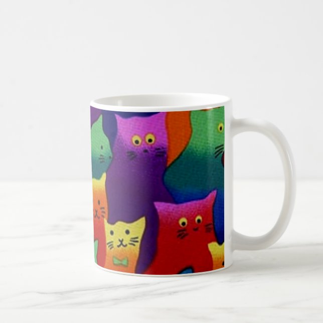 Taza De Café Gatos coloridos (Derecha)