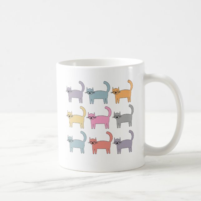 Taza De Café Gatos coloridos (Derecha)