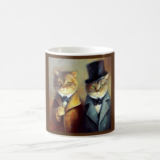 Taza De Café Gatos como Holmes y Watson (Centro)