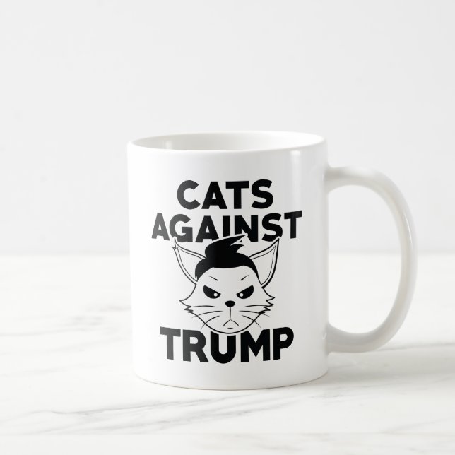 Taza De Café Gatos contra Trump (Derecha)