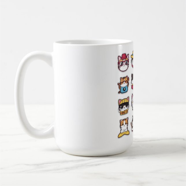 Taza De Café Gatos cortos con gafas (Izquierda)