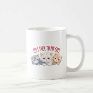 Taza De Café Gatos Cuidados - Hablo Con Mis Gatos