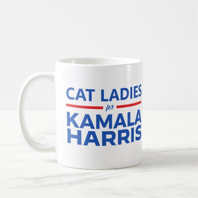Taza De Café Gatos damas de Kamala Harris (Izquierda)