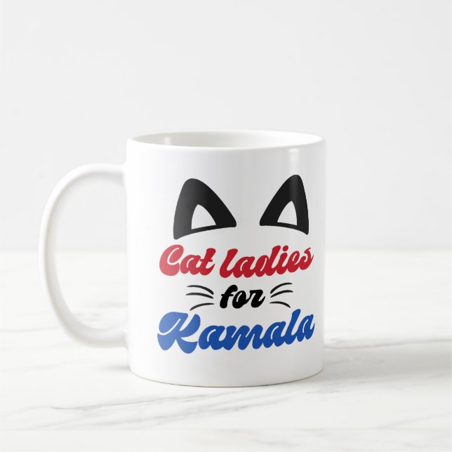 Taza De Café Gatos damas de Kamala Harris (Izquierda)