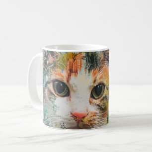 Taza De Café Gatos de acuarela Boho - Arte felino de tierra (3)
