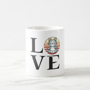 Taza De Café Gatos de amor y meditación