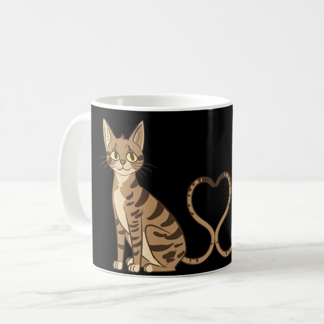 TAZA DE CAFÉ GATOS DE BENGAL DE DOS CUTAS (Anverso izquierdo)