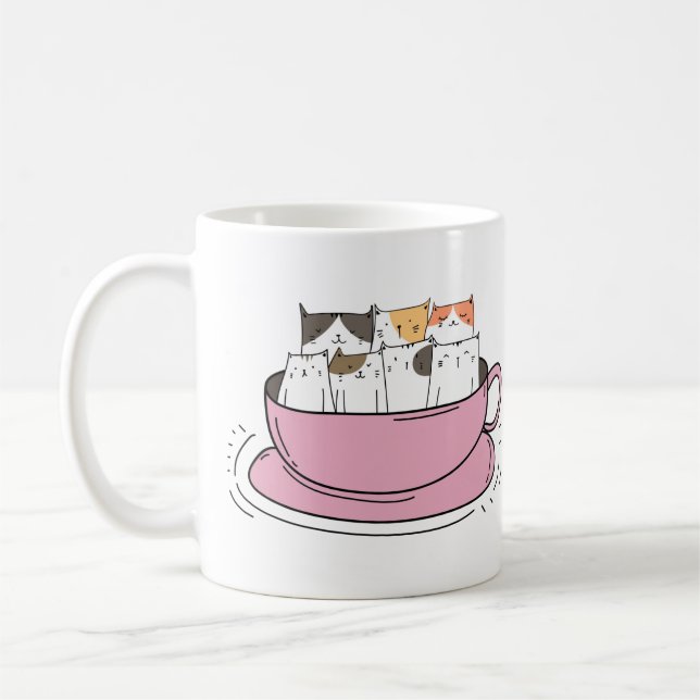 Taza De Café Gatos de café personalizados (Izquierda)