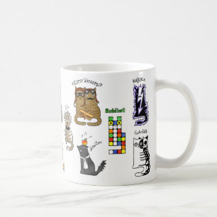 Taza De Café Gatos de ciencia geek. Descubrimientos. Física, q