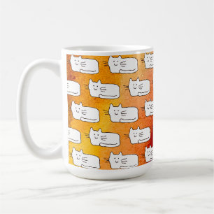 Taza De Café Gatos de Dibujos Animados Dibujo de Línea de Garab