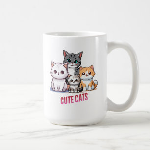 Taza De Café Gatos de dibujos animados lindos diseño para amant