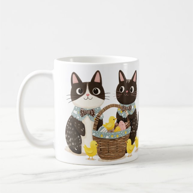 Taza De Café Gatos de Pascua Cesta de Pascua Bebés (Izquierda)