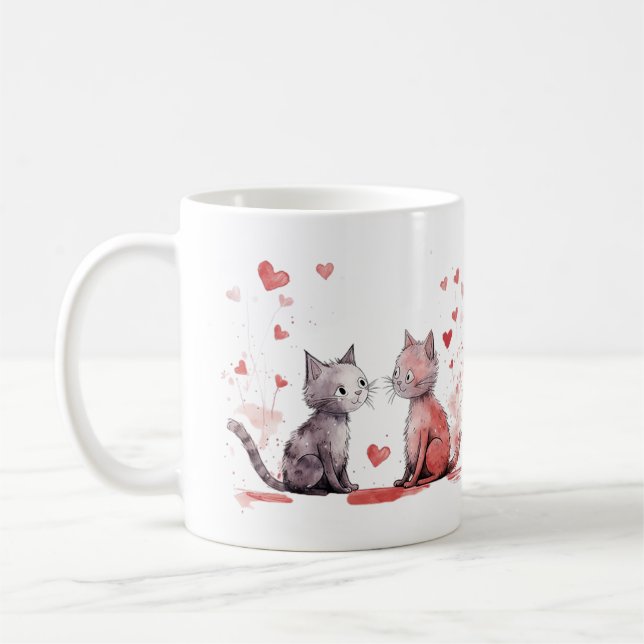 Taza De Café Gatos de San Valentín que aún eres el gato (Izquierda)