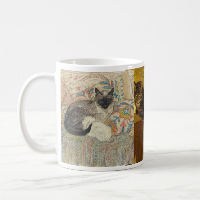 Taza De Café Gatos de Steinlen, cuatro de ellos (Izquierda)