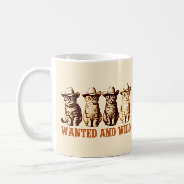 Taza De Café Gatos De Vaquero Gatos Salvajes De Kitty Occidenta (Izquierda)