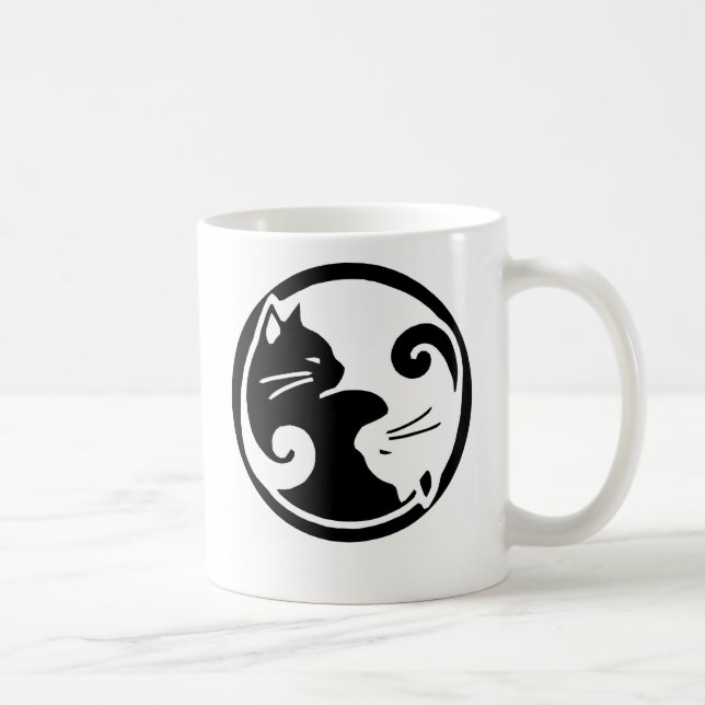 Taza De Café Gatos de Yin Yang (Derecha)