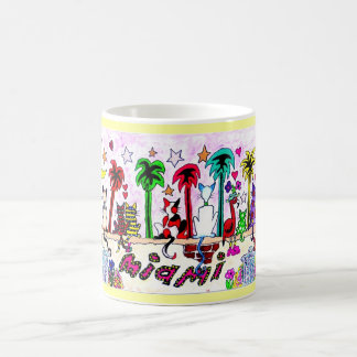 Taza De Café Gatos debajo de la luna de Miami…