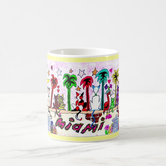 Taza De Café Gatos debajo de la luna de Miami… (Centro)