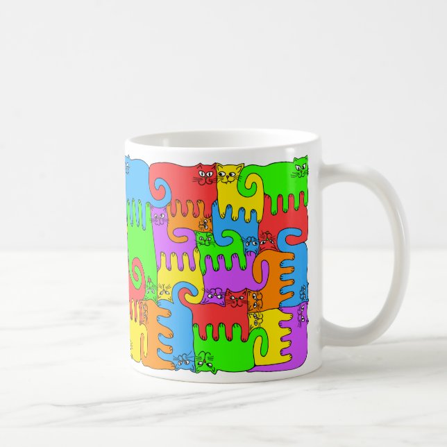 Taza De Café Gatos del arco iris (Derecha)