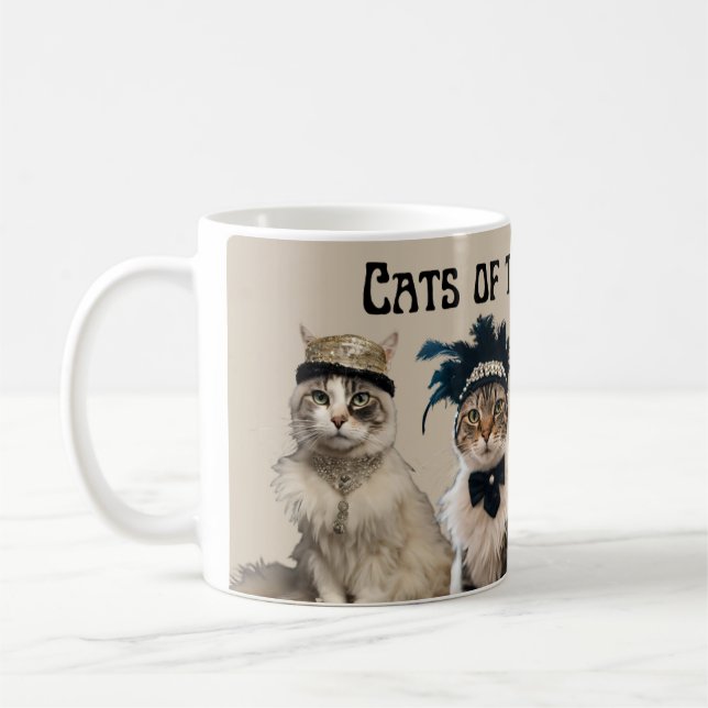 Taza De Café Gatos del gato chica del flapper bailarín de los a (Izquierda)