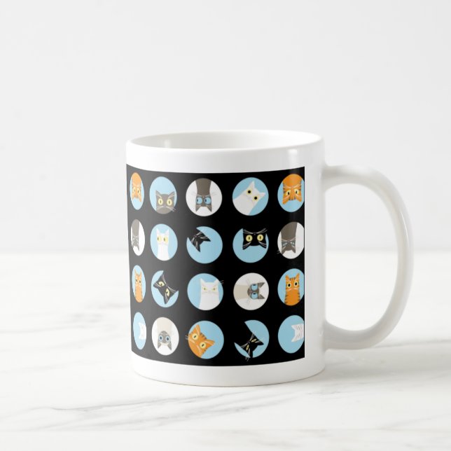 Taza De Café gatos del peekaboo (Derecha)