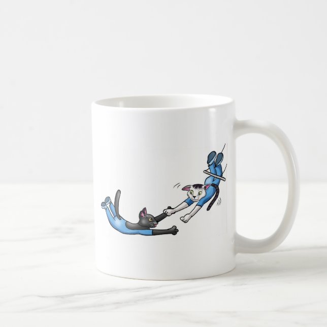 Taza De Café Gatos del trapecio del circo (Derecha)