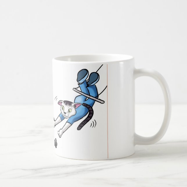 Taza De Café Gatos del trapecio del circo (Derecha)